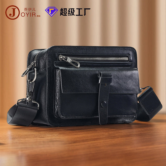 Genuine Leather Crossbody Bag Men's Bag Trendy Brand High-End Work Bag Cowhide Messenger Bag Backpack Vegetable Tanned Leather Men's Shoulder Bag