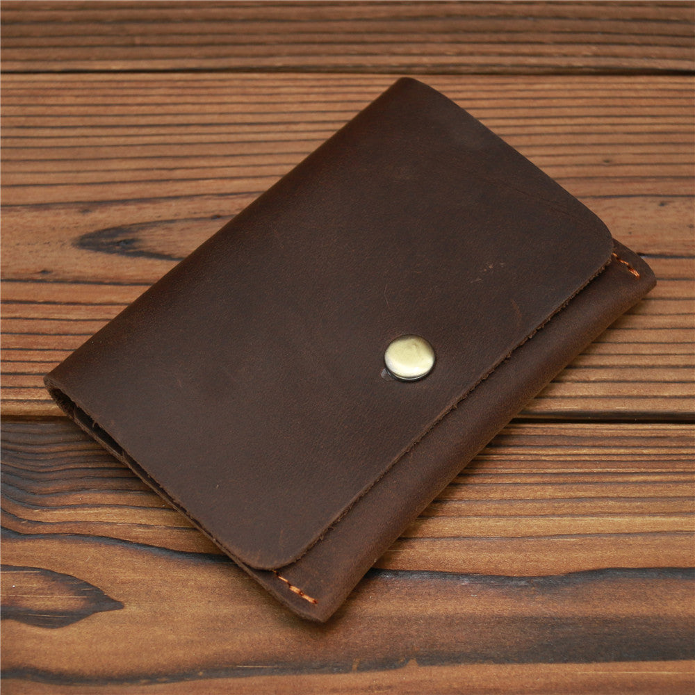 K card bag factory supply Crazy Horse leather men's wallet leather simple first layer leather retro leisure wallet wholesale