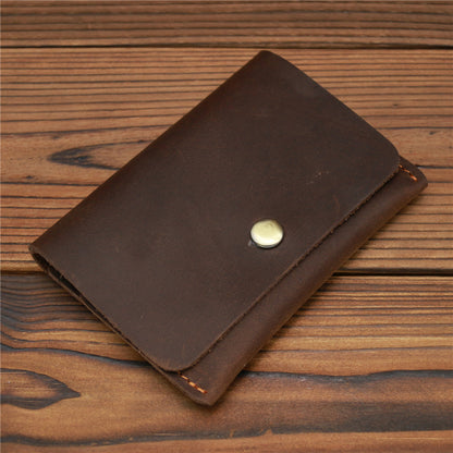 K card bag factory supply Crazy Horse leather men's wallet leather simple first layer leather retro leisure wallet wholesale
