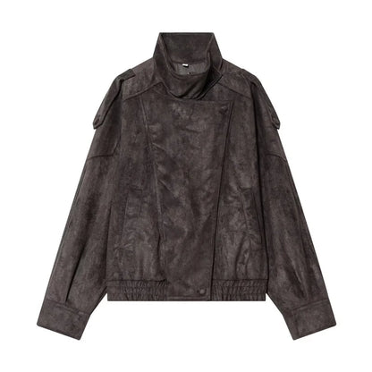 Women's Faux Leather Jacket New Fashion Long Sleeve Versatile Jacket Personality Chic Women Coat Autumn Winter Ladies Outerwear