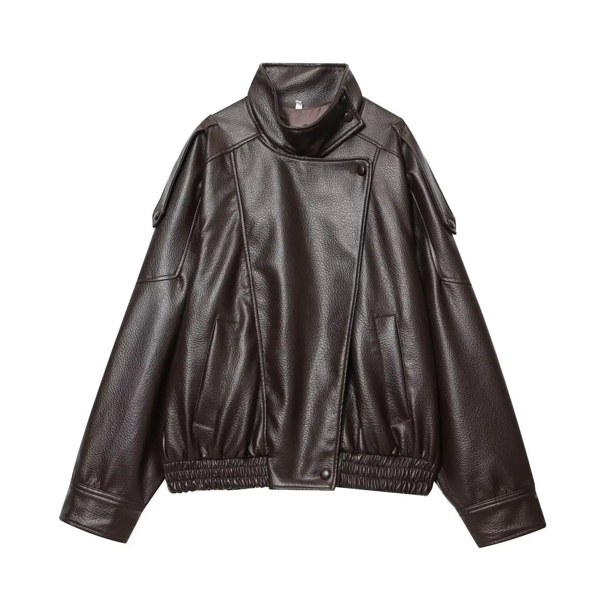 Women Fashion Leather Jacket Autumn Winter Loose Causal PU Faux Leather Jackets Coat Fashion Street Motorcycle Jackets
