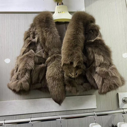 Fur Coats for Woman Luxury Real Fox Fur Collar Jacket Shawls Women's Jackets Coat Decoration Winter Coat Female Natural Fur Coat