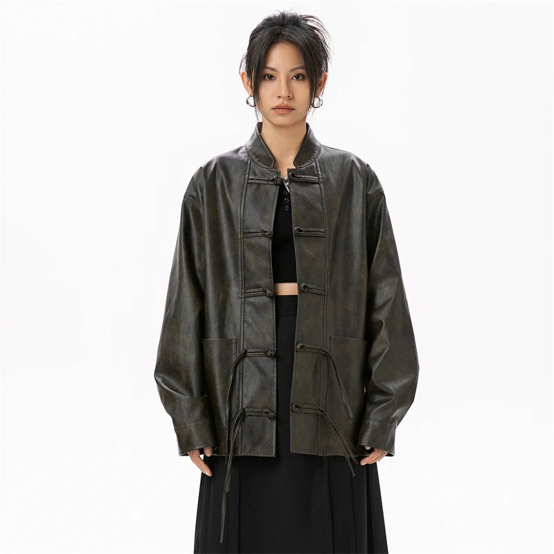 Women's Real Leather Jacket Sheepskin Coats 2024 Women New in Outerwears Chinese Style Authentic Genuine Leather Jacket Women
