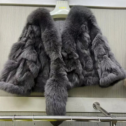 Fur Coats for Woman Luxury Real Fox Fur Collar Jacket Shawls Women's Jackets Coat Decoration Winter Coat Female Natural Fur Coat