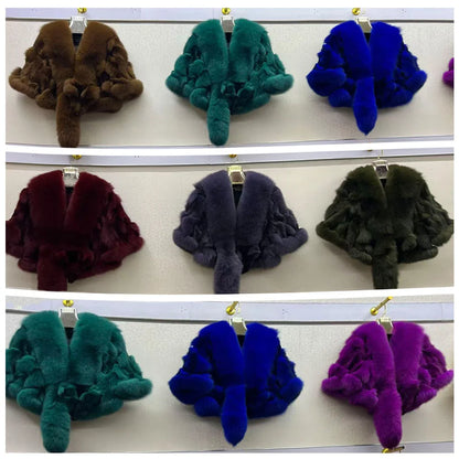 Fur Coats for Woman Luxury Real Fox Fur Collar Jacket Shawls Women's Jackets Coat Decoration Winter Coat Female Natural Fur Coat