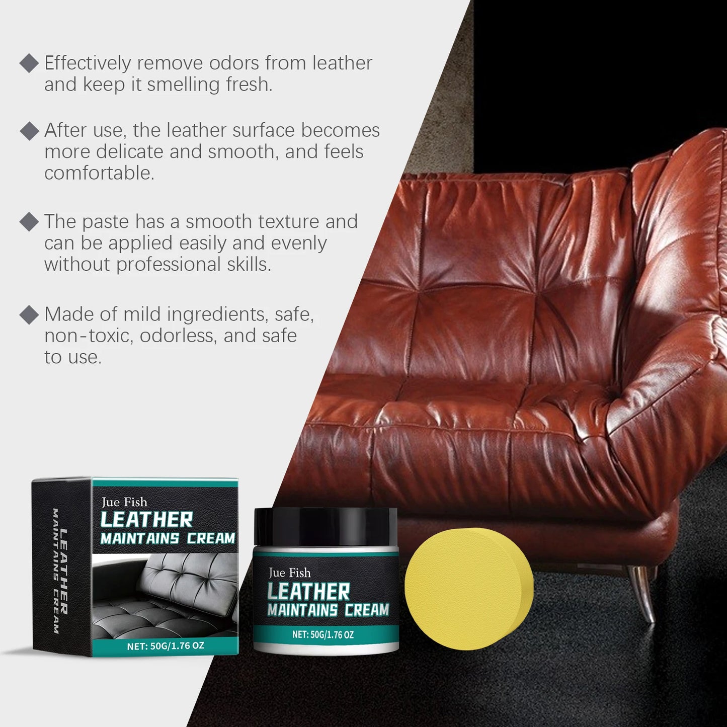 Jue Fish Leather Care Cream Furniture Leather Boots Coat Sofa Cleaning Care Polishing Leather Care Leather Maintains Cream