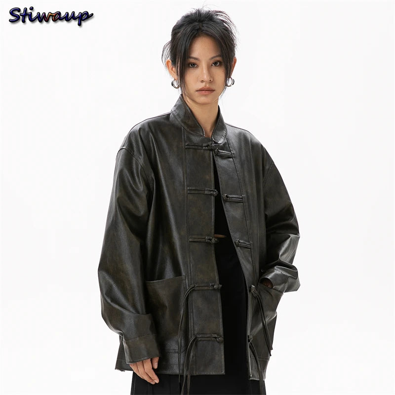 Women's Real Leather Jacket Sheepskin Coats 2024 Women New in Outerwears Chinese Style Authentic Genuine Leather Jacket Women