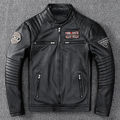 Mens Leather Jacket Autumn Men Clothing Handsome Motorcycle Jackets Two Colors Short Coats Kurtka Męska Skórzana Slim