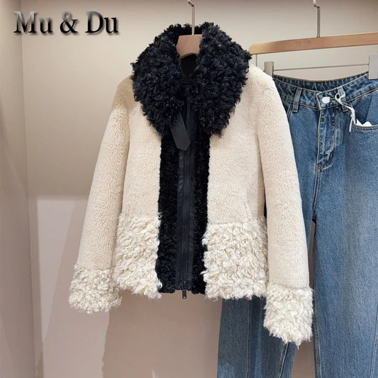 Original Winter Jacket Women's Faux Fur Jacket Fashion Black And White Splicing Ladies Long Sleeve faux fur coat Outerwear
