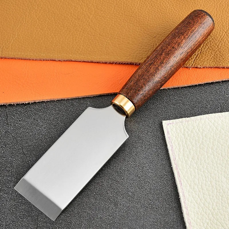 Acacia wood handle thinning knife, leather leather knife, leather art, leather trimming, tailoring, leather edge cutting blade