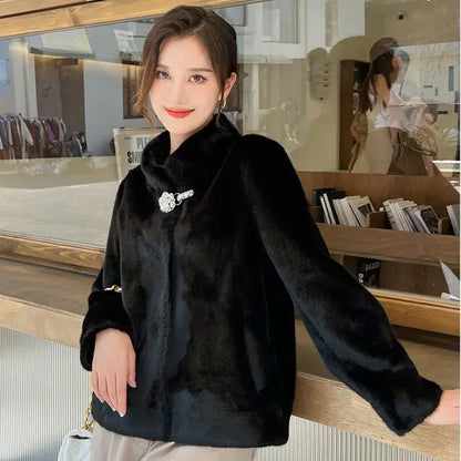 Fur Coat Women Natural Rabbit Winter Jacket Leather And Fur Women's Long Clothing Female Outerwears With 2025