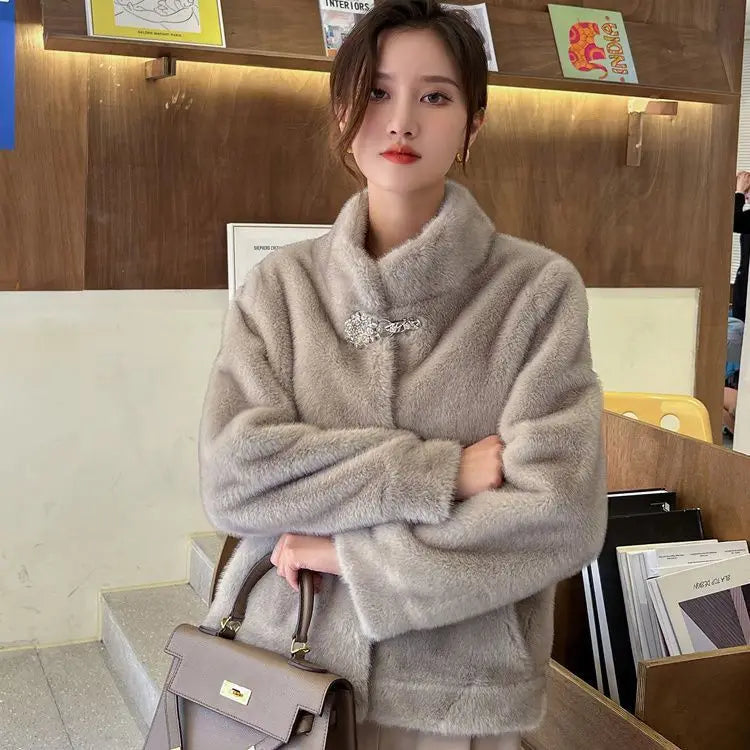 Fur Coat Women Natural Rabbit Winter Jacket Leather And Fur Women's Long Clothing Female Outerwears With 2025