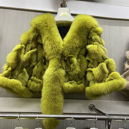 Fur Coats for Woman Luxury Real Fox Fur Collar Jacket Shawls Women's Jackets Coat Decoration Winter Coat Female Natural Fur Coat