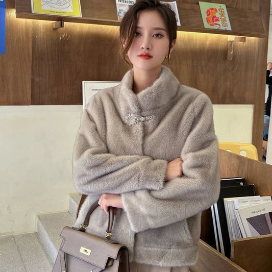 Fur Coat Women Natural Rabbit Winter Jacket Leather And Fur Women's Long Clothing Female Outerwears With 2025