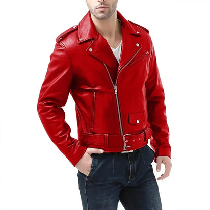 New Men's Pu Leather Motorcycle Jacket Spring Autumn Fashion Black Slim Fit Diagonal Zipper Coat Male Casual Outerwear Jackets