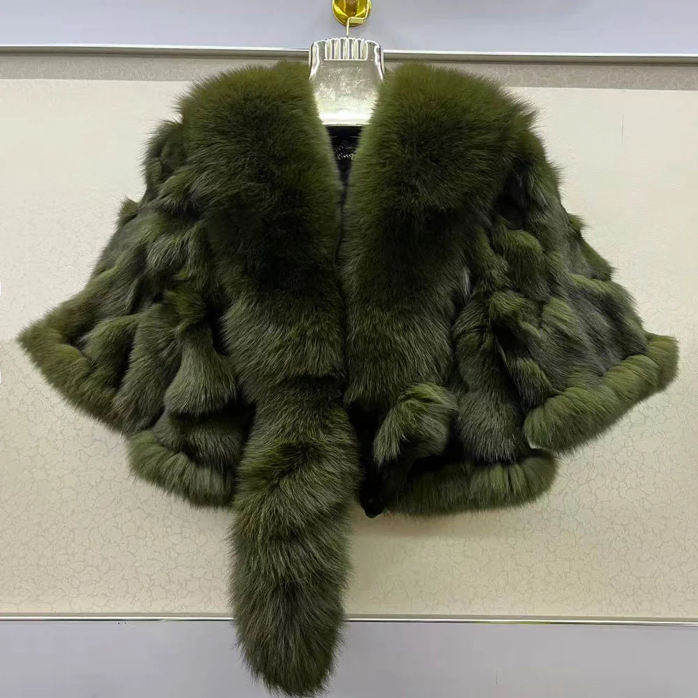 Fur Coats for Woman Luxury Real Fox Fur Collar Jacket Shawls Women's Jackets Coat Decoration Winter Coat Female Natural Fur Coat