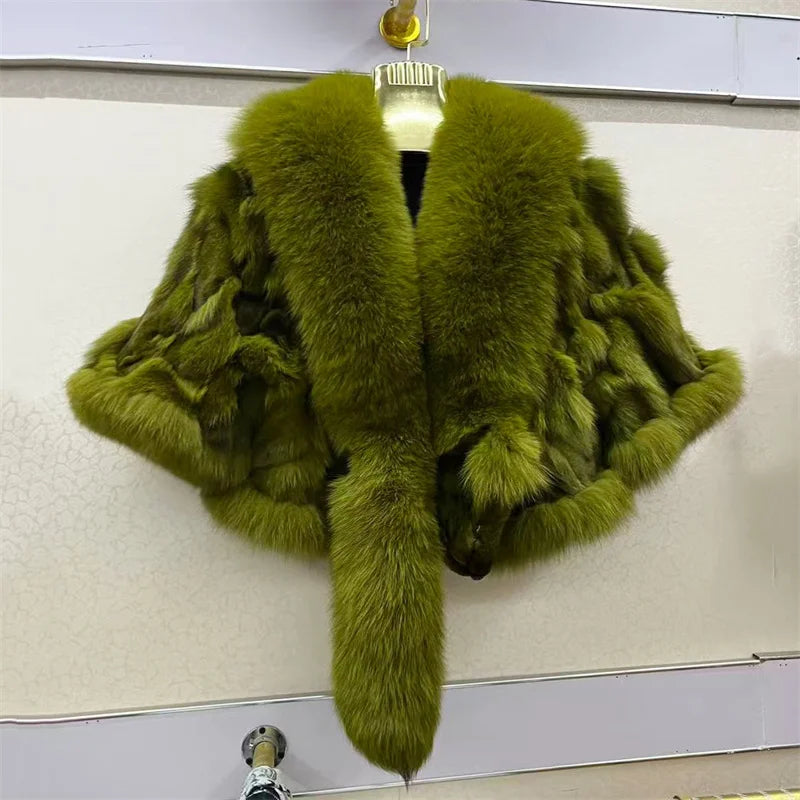 Fur Coats for Woman Luxury Real Fox Fur Collar Jacket Shawls Women's Jackets Coat Decoration Winter Coat Female Natural Fur Coat