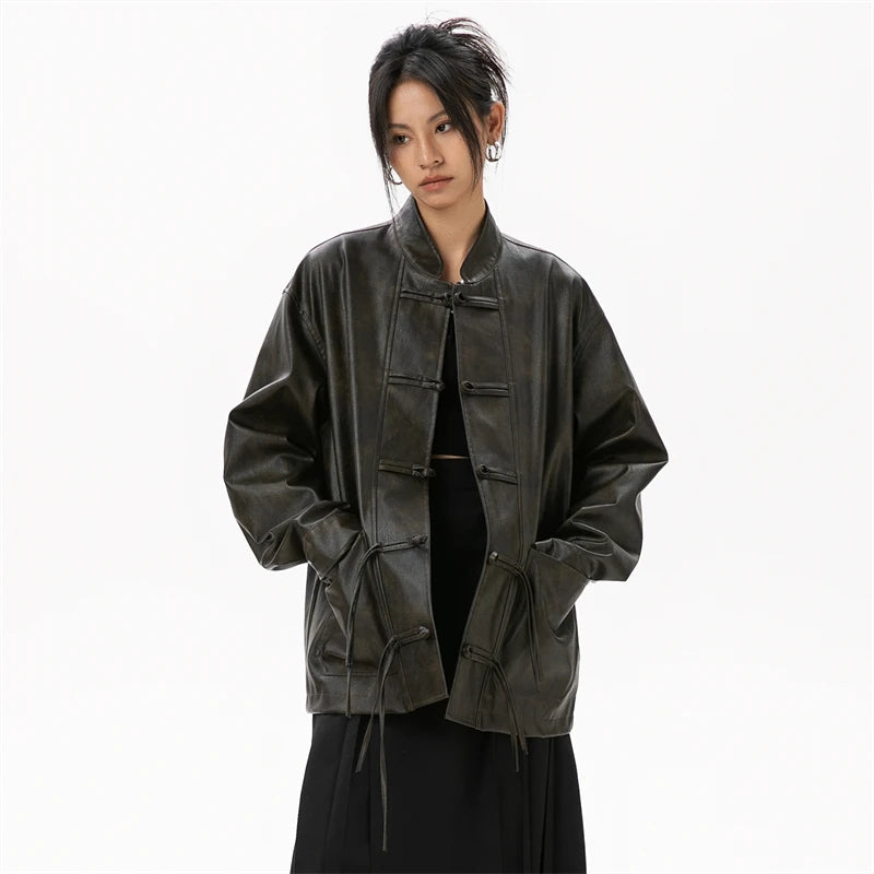 Women's Real Leather Jacket Sheepskin Coats 2024 Women New in Outerwears Chinese Style Authentic Genuine Leather Jacket Women