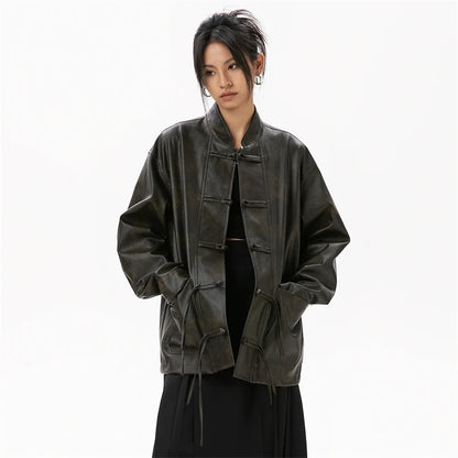 Women's Real Leather Jacket Sheepskin Coats 2024 Women New in Outerwears Chinese Style Authentic Genuine Leather Jacket Women