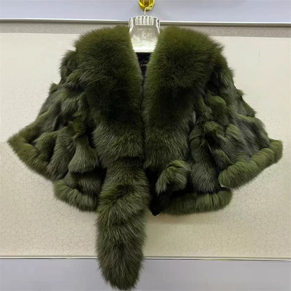 Fur Coats for Woman Luxury Real Fox Fur Collar Jacket Shawls Women's Jackets Coat Decoration Winter Coat Female Natural Fur Coat
