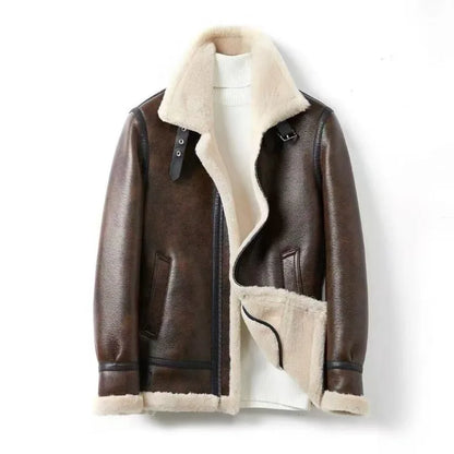 2026 Fur Integrated Lapel Fleece Thickened Thermal Jacket Leather Jacket Winter Men's Clothing